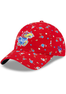 New Era Kansas Jayhawks Red Floral 9TWENTY Womens Adjustable Hat