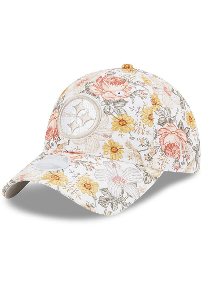 Women's Pittsburgh Steelers '47 White Bloom Clean Up Adjustable Hat