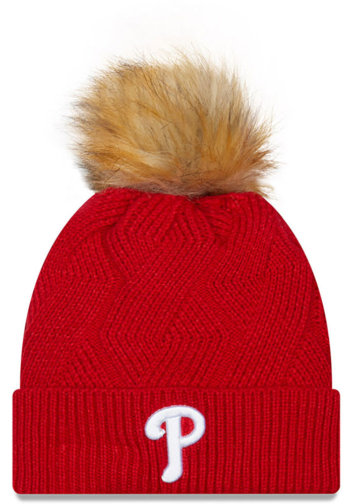 New Era Philadelphia Phillies Red Snowy Womens Knit Hat