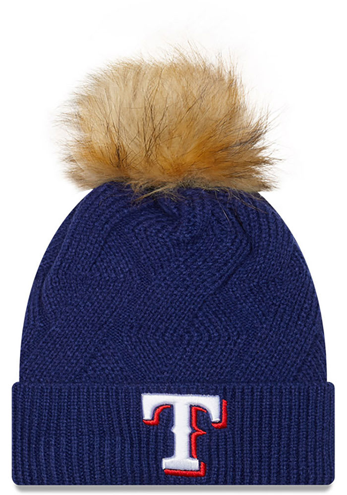 New Era Texas Rangers Blue Snowy Womens Knit Hat