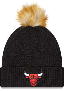 New Era Chicago Bulls Black Snowy Womens Knit Hat
