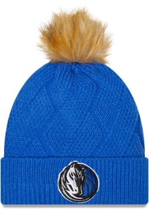 New Era Dallas Mavericks Blue Snowy Womens Knit Hat
