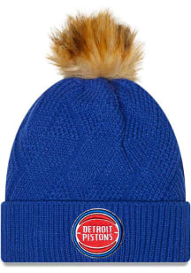 New Era Detroit Pistons Blue Snowy Womens Knit Hat