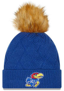 New Era Kansas Jayhawks Blue Snowy Womens Knit Hat