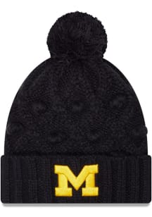 New Era Michigan Wolverines Navy Blue Toasty Womens Knit Hat