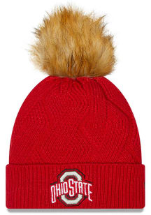 New Era Ohio State Buckeyes Red Snowy Womens Knit Hat