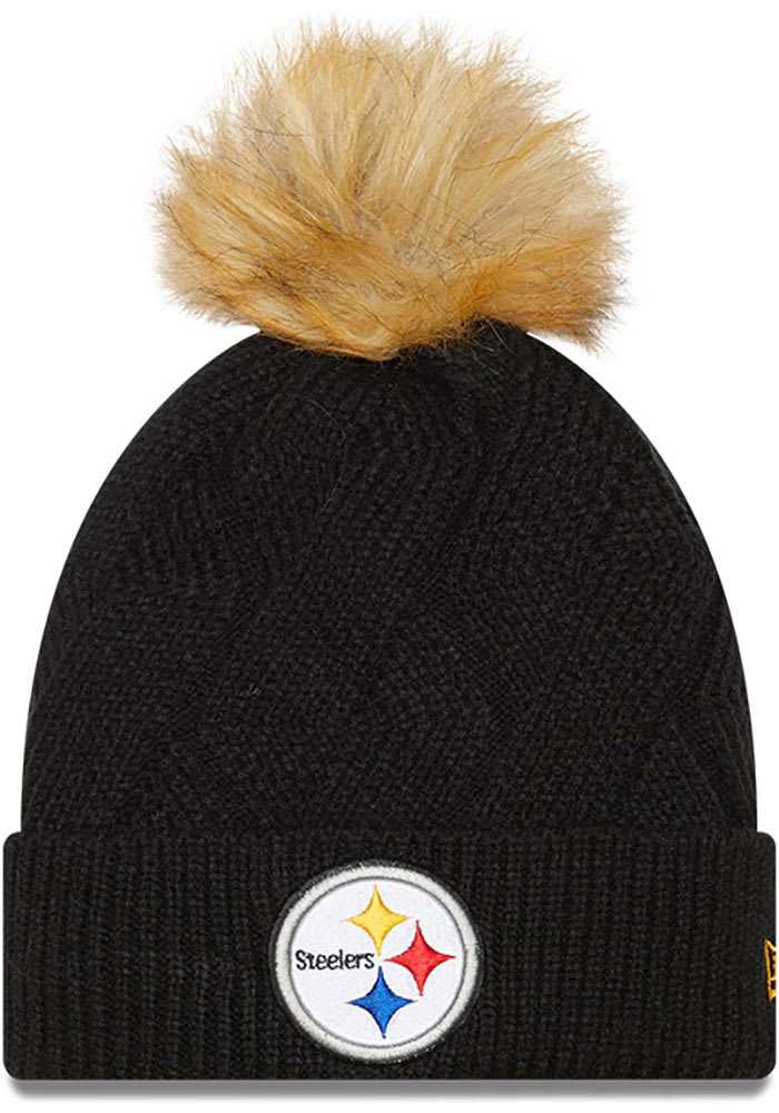 Officially Licensed NFL Women's Knit Snowy Hat by New Era - Steelers