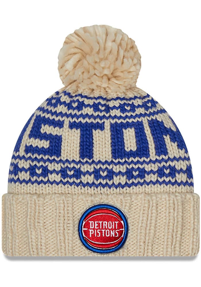 Detroit Bad Boys Knit Hat w/ Black Pom