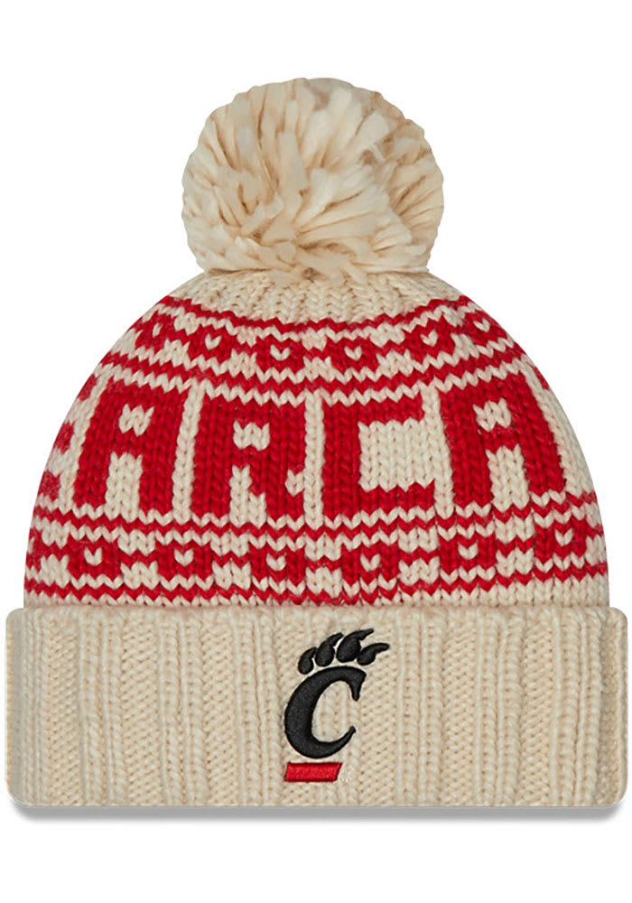 Men's St. Louis City SC New Era Red Repeat Cuffed Knit Hat with Pom