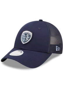 New Era Sporting Kansas City Navy Blue Logo Spark 9FORTY Womens Adjustable Hat