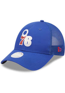 New Era Philadelphia 76ers Blue Logo Spark 9FORTY Womens Adjustable Hat