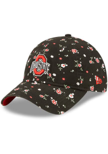 New Era Ohio State Buckeyes Black Floral 9TWENTY Womens Adjustable Hat