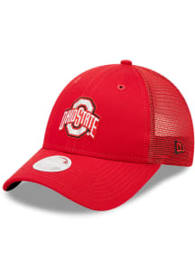 New Era Ohio State Buckeyes Red Logo Spark 9FORTY Womens Adjustable Hat