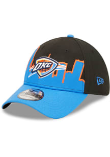 New Era Oklahoma City Thunder Mens Black 2022 Tip Off 39THIRTY Flex Hat