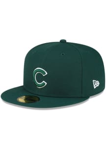 New Era Chicago Cubs Mens Green Basic 59FIFTY Fitted Hat