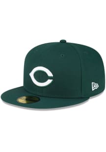 New Era Cincinnati Reds Mens Green Basic 59FIFTY Fitted Hat