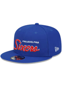 New Era Philadelphia 76ers Blue Script 9FIFTY Mens Snapback Hat