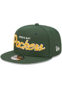 New Era Green Bay Packers Green Script 9FIFTY Mens Snapback Hat