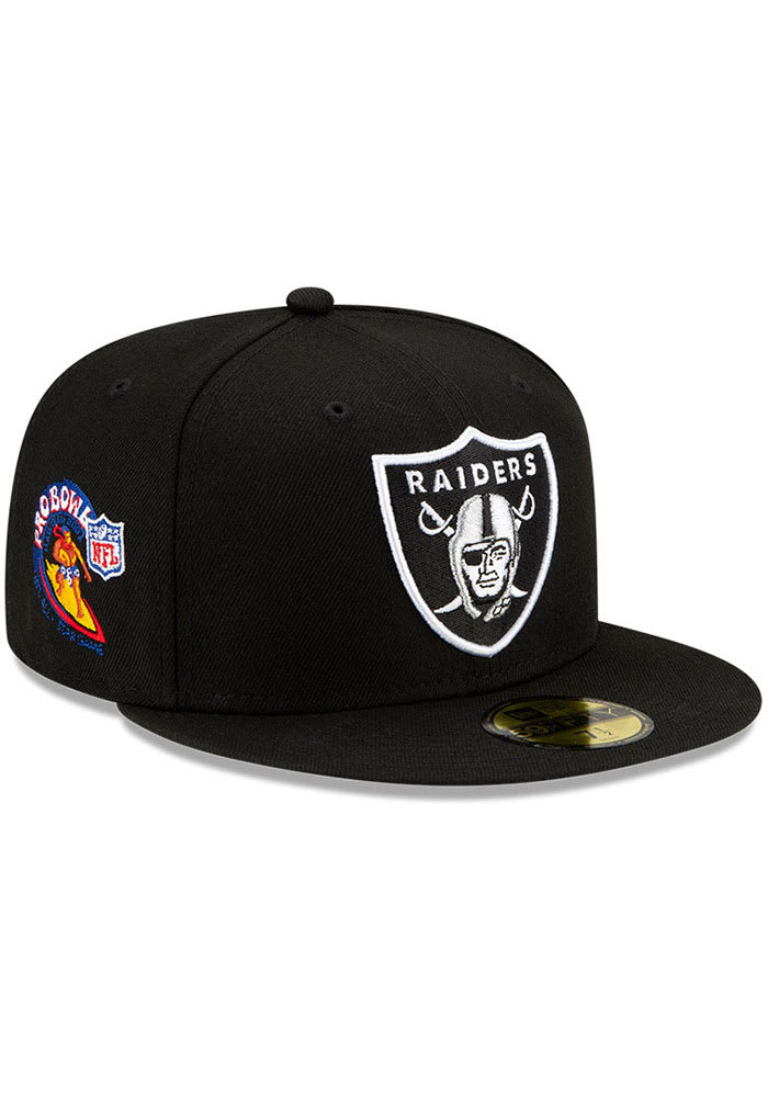 New Era Las Vegas Raiders Mens Black 5950 LASRAI BLACK MET SILVER Fitted Hat