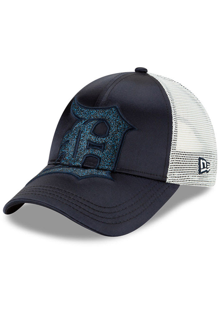 New Era Detroit Tigers Navy Blue NE Radiant Team 9FORTY Womens Adjustable Hat