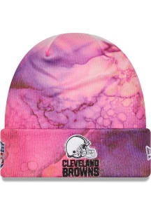New Era Cleveland Browns Pink 2022 Crucial Catch Cuff Mens Knit Hat