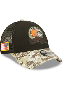 New Era Cleveland Browns 2022 Salute to Service Trucker 9FORTY Adjustable Hat - Black