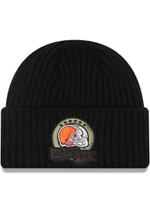 New Era Cleveland Browns Black 2022 Salute to Service Cuff Mens Knit Hat