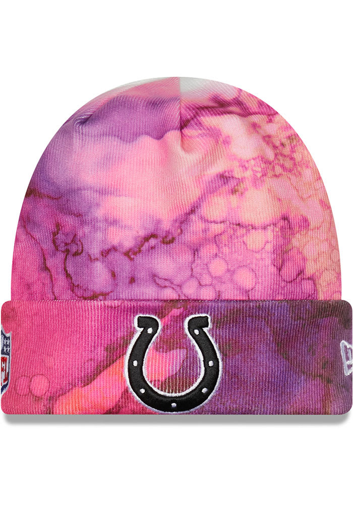 New Era Indianapolis Colts Pink 2022 Crucial Catch Cuff Mens Knit Hat