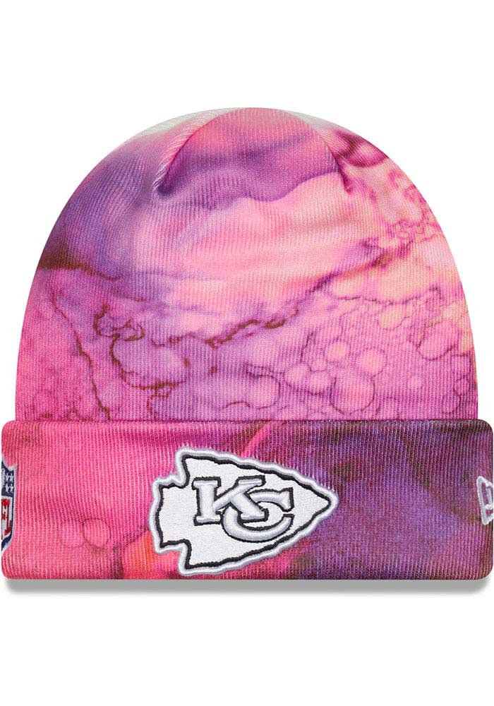 New Era Kansas City Chiefs Pink 2022 Crucial Catch Cuff Mens Knit Hat