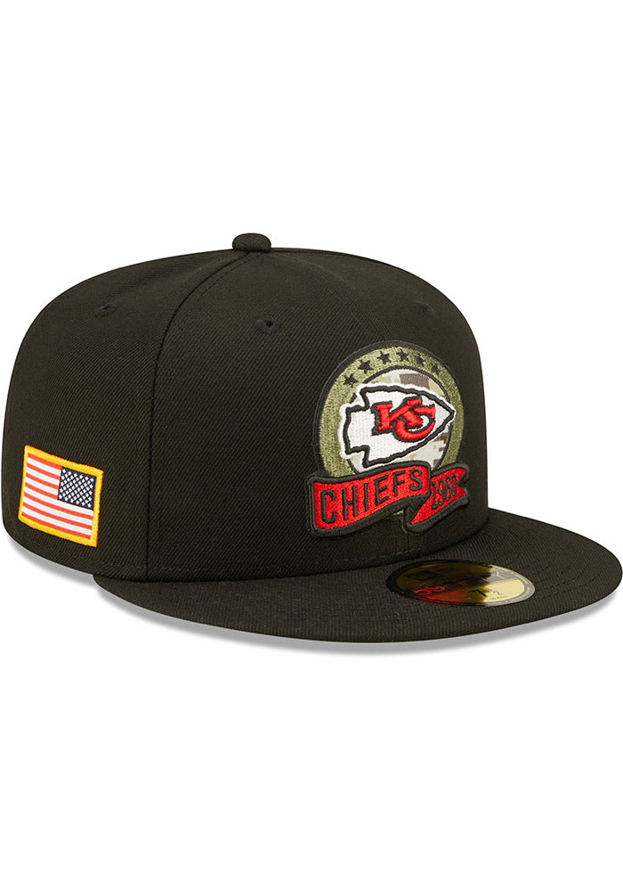 New Era Kansas City Chiefs Mens Black 2022 Salute to Service 59FIFTY Fitted Hat