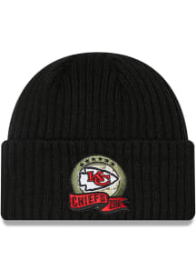 New Era Kansas City Chiefs Black 2022 Salute to Service Cuff Mens Knit Hat