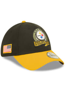 New Era Pittsburgh Steelers Mens Black 2022 Salute to Service 39THIRTY Flex Hat