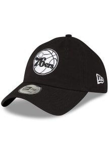 New Era Philadelphia 76ers White Logo Casual Classic Adjustable Hat - Black