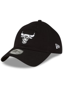 New Era Chicago Bulls White Logo Casual Classic Adjustable Hat - Black