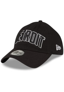 New Era Detroit Pistons White Logo Alt Casual Classic Adjustable Hat - Black