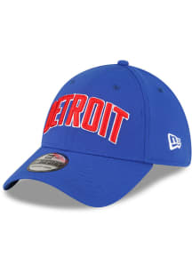 New Era Detroit Pistons Mens Blue Alt Team Classic 39THIRTY Flex Hat