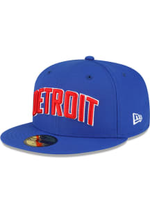 New Era Detroit Pistons Mens Blue Alt Basic 59FIFTY Fitted Hat