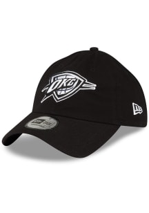 New Era Oklahoma City Thunder White Logo Casual Classic Adjustable Hat - Black