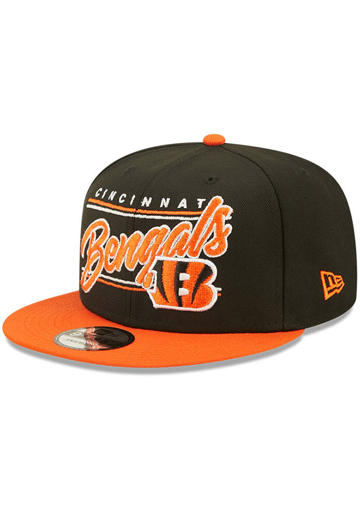 New Era Black Cincinnati Bengals Team Classic Trucker 9FIFTY Snapback Hat