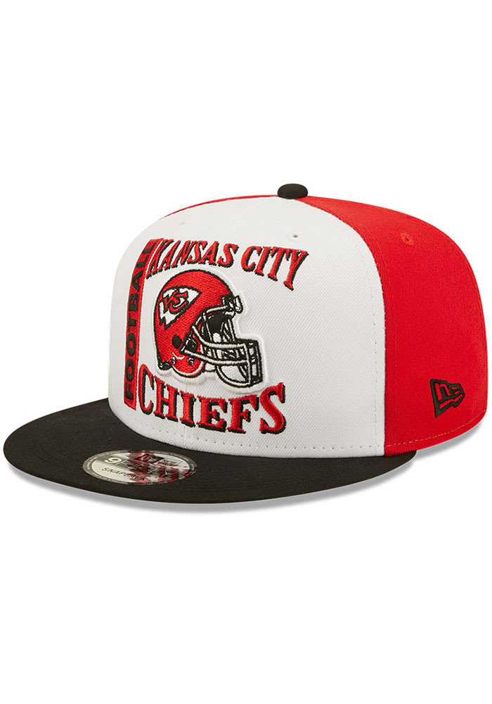 Men's New Era White/Black Kansas City Chiefs Retro 9FIFTY Snapback Hat