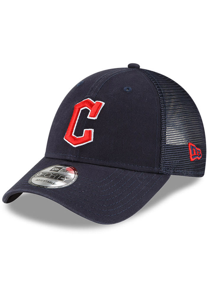 New Era Cleveland Guardians Trucker 9FORTY Adjustable Hat - NAVY