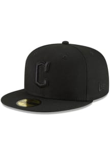 Cleveland Indians on Black 59FIFTY Black New Era Fitted Hat
