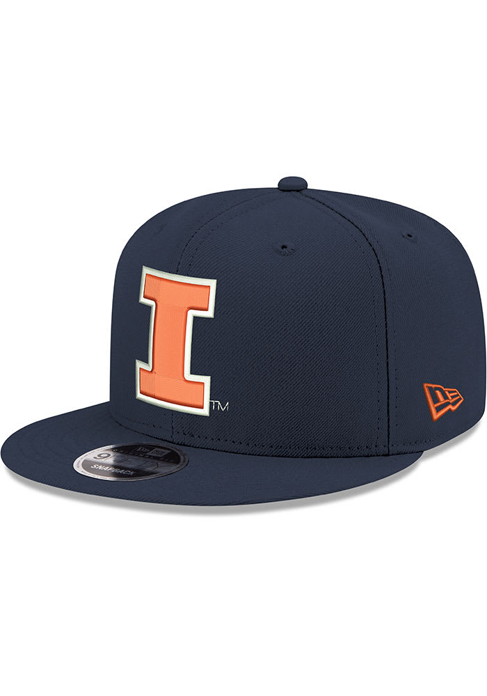 New Era Illinois Fighting Illini Navy Blue OF 9FIFTY Mens Snapback Hat