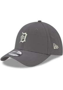 New Era Detroit Tigers Mens Grey White Logo Team Classic 39THIRTY Flex Hat