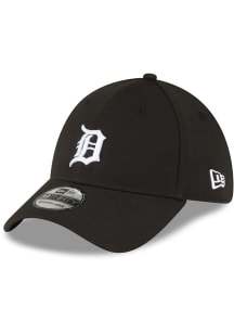 New Era Detroit Tigers Mens Black White Logo Team Classic 39THIRTY Flex Hat