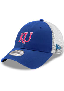 New Era Kansas Jayhawks 2T Trucker 9FORTY Adjustable Hat - Blue