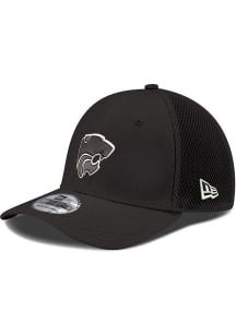 New Era K-State Wildcats Mens Black White Logo Neo 39THIRTY Flex Hat