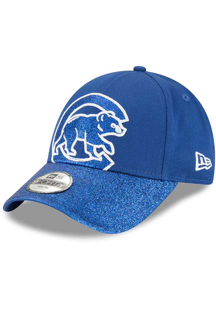 New Era Chicago Cubs Blue JR Shimmer Shine 9FORTY Youth Adjustable Hat