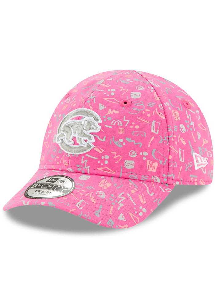 New Era Chicago Cubs Baby JR Pattern 9FORTY Adjustable Hat - Pink