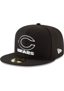 New Era Chicago Bears Mens Black C Logo Tonal Basic 59FIFTY Fitted Hat